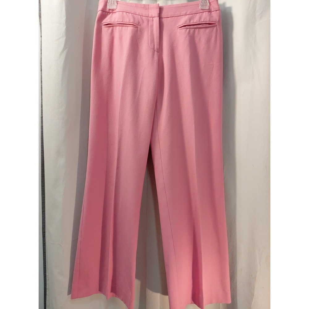 Trina Turk Pants Womens 2 Pink Wide Leg Dress Pant Cotton Blend Stretch USA